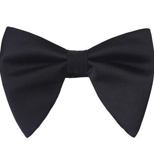 Mens Over Sized Satin Tuxedo Pre-Tied Bow Tie Blk
